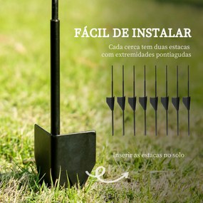 Cercas de Jardim de 4 Painéis 88x110 cm Cercas de Jardim Metálicas Cer