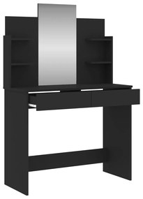 Toucador com espelho 96x39x142 cm preto
