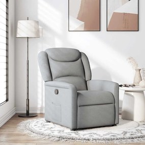 vidaXL Poltrona reclinável tecido cinzento-claro