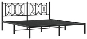 Estrutura de cama em metal com cabeceira 180x200 cm preto