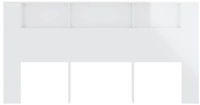 Armário de cabeceira 200x18,5x104,5 cm branco brilhante