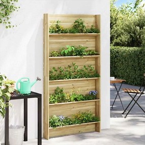 Suporte para plantas de jardim 5 andares 90x15x180 cm em madeira de pi
