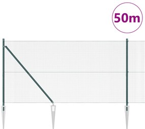 Cerca de Fio Soldado com 13 Postes de Ponta Verde 1.4x50 m Aço