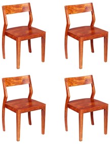 Cadeiras de jantar 4 pcs madeira acácia e sheesham maciça