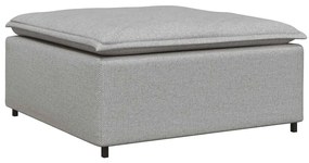 Sofá modular com pufes e almofadas tecido cinzento nublado