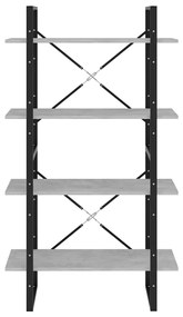 Estante 4 prateleiras 80x30x140 cm contrapl. cinzento-cimento