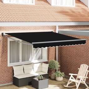 Toldo Retrátil Manual Preto 350x250 cm vidaXL