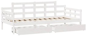 Sofá-cama com gavetas 80x200 cm madeira de pinho maciça
