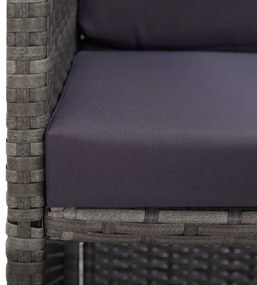 13 pcs conjunto jantar exterior vime e madeira acácia antracite