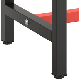 Estrutura p/ bancada 70x50x79 cm metal preto e vermelho mate