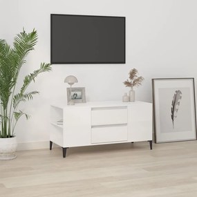 Móvel p/ TV 102x44,5x50 cm derivados madeira branco brilhante