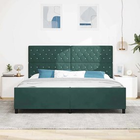 Cama vidaXL Verde Escuro 200x200 cm Veludo