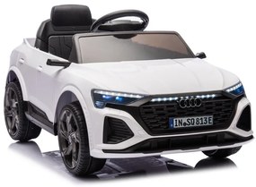 Carro elétrico para crianças Audi S Q8, 12V pneus de borracha EVA, banco em pele artificial branco