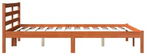 Cama sem colchão 120x190 cm madeira pinho maciça castanho-mel