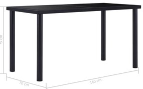 5 pcs conjunto de jantar couro artificial preto