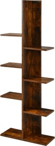 Estante de 8 prateleiras para livros e plantas para sala de estar, escritório, quarto, castanho