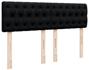 Cama com molas/colchão 160x200 cm tecido preto
