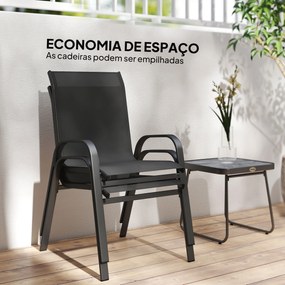 Conjunto de Móveis de Jardim 3 Peças Móveis de Exterior Incluí 2 Poltr