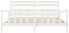 Cama sem colchão 200x200 cm madeira de pinho maciça branco