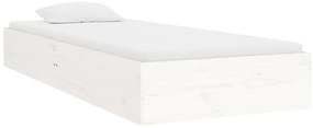 Estrutura de cama solteiro 90x190 cm madeira maciça branco