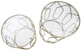 2 MESAS DE APOIO TUNISI Ø 42X53-38X47 CM DOURADO