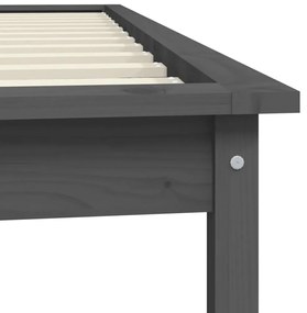 Estrutura cama pequena solteiro 75x190 cm pinho maciço cinzento