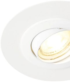 Spot redondo embutido branco inclinável com anel espaçador - Edu Moderno
