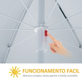 Chapéu de Sol de Praia com Painel Lateral Ø220x220 cm com Manivela Manual 8 Hastes de Aço e Bolsa de Transporte Verde