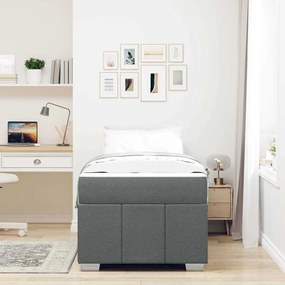 Estrutura da Cama Cinzento escuro 90 x 200 cm tecido