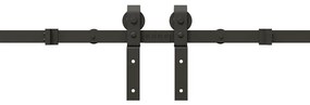 Kit de ferragens para porta deslizante 400 cm aço preto
