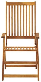Cadeiras de jardim dobráveis c/ almofadões 8 pcs acácia maciça