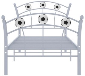 Estrutura de cama com design de futebol 90x200 cm metal cinza