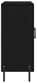 Aparador de Carvalho Preto 90x34x80 cm Feito de Madeira Ingenheirada