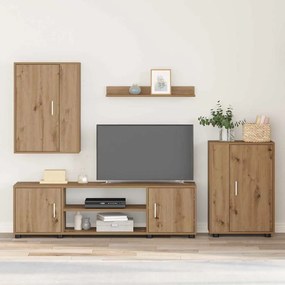vidaXL Conjunto de Gabinete para TV de 4 Peças Montado na parede 4 pcs