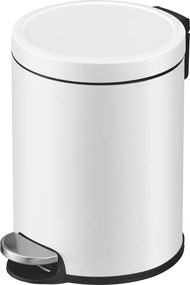 Cesto de lixo para casa de banho, cesto de lixo de 6 L para casa de banho, com tampa com fecho suave Branco