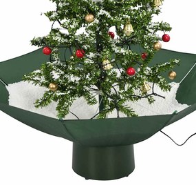 Árvore de Natal com neve base formato guarda-chuva 75 cm verde