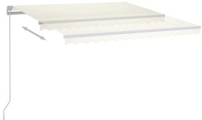 Toldo retrátil manual com LED 300x250 cm cor creme