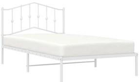 Estrutura de cama em metal com cabeceira 107x203 cm branco