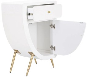 MESA DE CABECEIRA VENUS 60X32X79 CM BRANCA E DOURADA