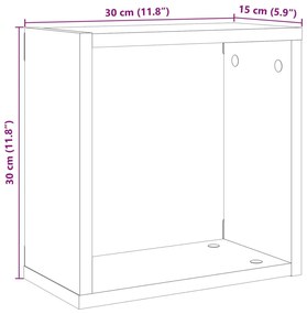 Prateleiras de parede cubos 4 pcs deriv. madeira madeira velha