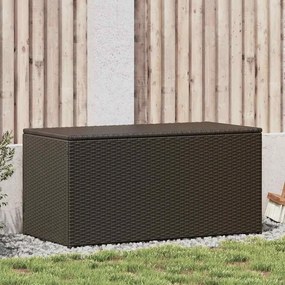 vidaXL Caixa de arrumação para jardim 100x50x50 cm vime PE castanho