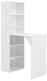 vidaXL Mesa de bar com armário 115x59x200 cm branco