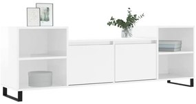 Móvel de TV 160x35x55 cm derivados de madeira branco brilhante