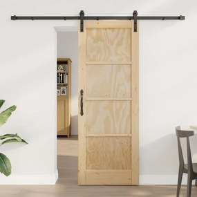 Porta Deslizante vidaXL com Conjunto de Acessórios 73.5x198.5 cm Madei