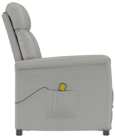 Cadeira de Massagem vidaXL Cinza Claro em Tecido Microfibra