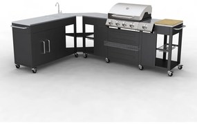 vidaXL Grelhador/barbecue a gás 4+1 queimadores