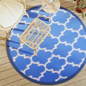 Tapete de exterior Ø160 cm ARAKIL PP Azul