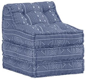 287716 vidaXL Pufe modular tecido azul índigo