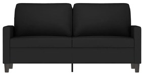 Sofá de 2 lugares veludo 140 cm preto