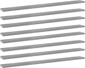 vidaXL Prateleiras estante 8pcs 100x10x1,5cm contrapl. cinza cimento